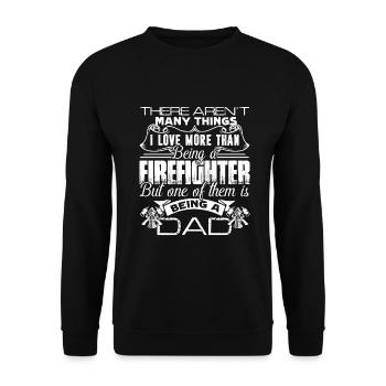 Firefighter Love Being Firefighter Dad - Unisex Sweatshirt - black - Front - Alina (178cm) & Michal (187cm)