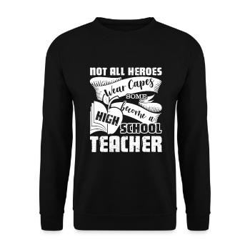 High School Teacher Hero - Unisex Sweatshirt - black - Front - Alina (178cm) & Michal (187cm)