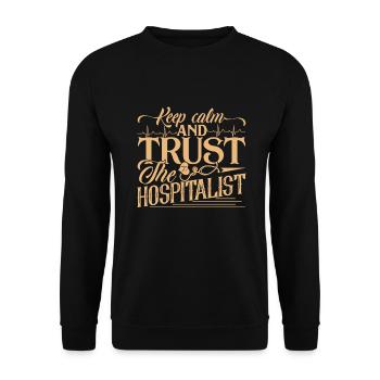 Hospitalist Trust The Hospitalist - Unisex Sweatshirt - black - Front - Alina (178cm) & Michal (187cm)
