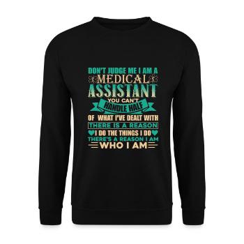 Medical Assistant Don't Judge Medical Assistant - Unisex Sweatshirt - black - Front - Alina (178cm) & Michal (187cm)