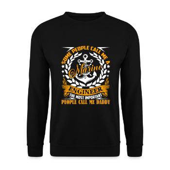 Marine Engineer Marine Engineer Daddy - Unisex Sweatshirt - black - Front - Alina (178cm) & Michal (187cm)