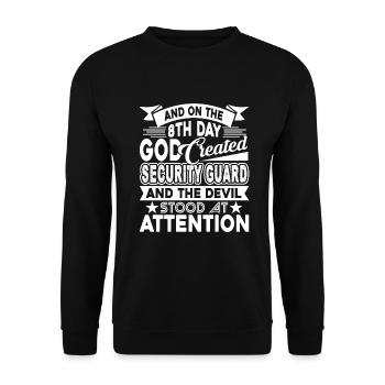 Security Guard God Created Security Guard - Unisex Sweatshirt - black - Front - Alina (178cm) & Michal (187cm)