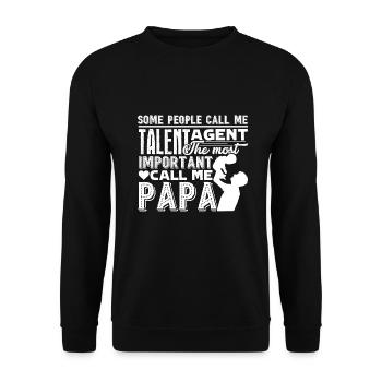 Talent Agent Talent Agent Papa - Unisex Sweatshirt - black - Front - Alina (178cm) & Michal (187cm)