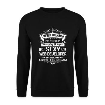 Web Developer Marrying A Web Developer - Unisex Sweatshirt - black - Front - Alina (178cm) & Michal (187cm)