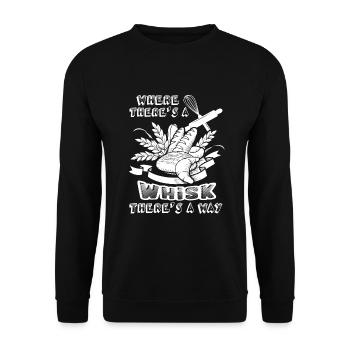 Baker Where There's A Whisk There's A Way - Unisex Sweatshirt - black - Front - Alina (178cm) & Michal (187cm)