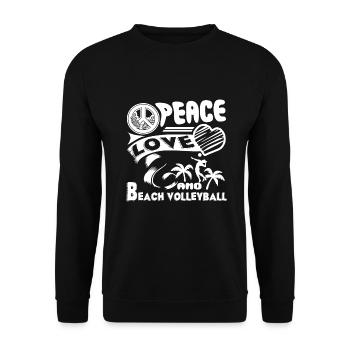 Beach volleyball Peace Love Beach volleyball - Unisex Sweatshirt - black - Front - Alina (178cm) & Michal (187cm)