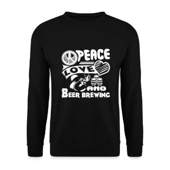 Beer Brewing Peace Love Beer Brewing - Unisex Sweatshirt - black - Front - Alina (178cm) & Michal (187cm)