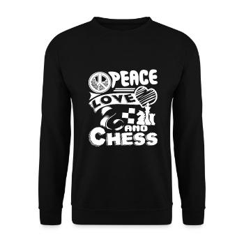 Chess Peace Love Chess - Unisex Sweatshirt - black - Front - Alina (178cm) & Michal (187cm)