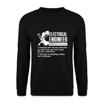 Electrical Engineer Definition - Unisex Sweatshirt - black - Front - Alina (178cm) & Michal (187cm)