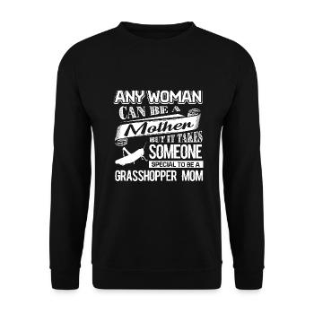 Grasshopper Proud To Be Grasshopper Mom - Unisex Sweatshirt - black - Front - Alina (178cm) & Michal (187cm)