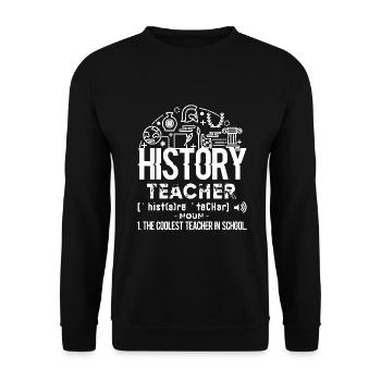 History Teacher Definition - Unisex Sweatshirt - black - Front - Alina (178cm) & Michal (187cm)