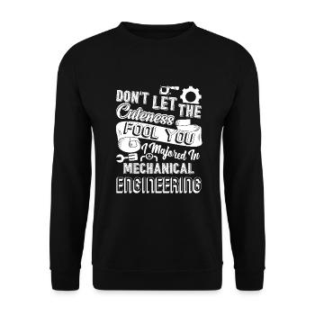 I Majored In Mechanical Engineering - Unisex Sweatshirt - black - Front - Alina (178cm) & Michal (187cm)