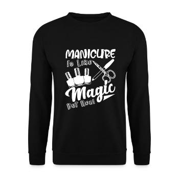 Manicurist Manicure Is Like Magic - Unisex Sweatshirt - black - Front - Alina (178cm) & Michal (187cm)