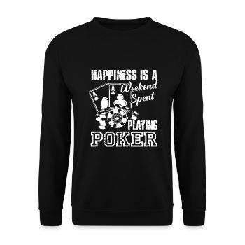Poker Weekend Spent Playing Poker - Unisex Sweatshirt - black - Front - Alina (178cm) & Michal (187cm)