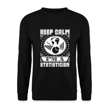 Statistician Keep Calm I am A Statistician - Unisex Sweatshirt - black - Front - Alina (178cm) & Michal (187cm)