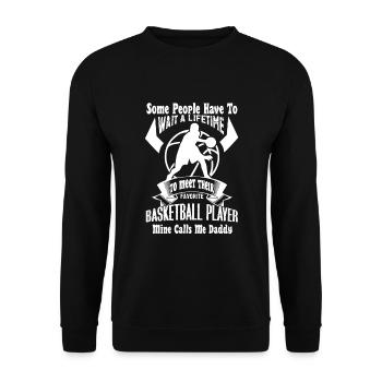 Favorite Basketball Player Calls Me Daddy - Unisex Sweatshirt - black - Front - Alina (178cm) & Michal (187cm)