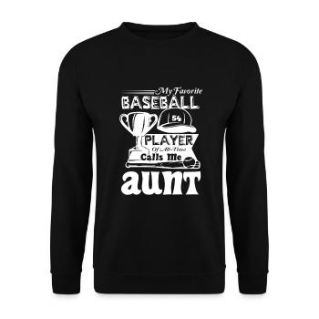 Baseball Proud Aunt Of Baseball Player - Unisex Sweatshirt - black - Front - Alina (178cm) & Michal (187cm)