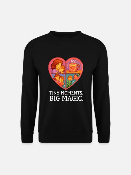 Kleine Momente, große Magie – Pixel Herz Mama-Shir - Unisex Pullover - Schwarz