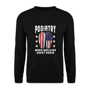 Make Walking Great Again Podiatry Humor - Unisex Sweatshirt - black - Front - Alina (178cm) & Michal (187cm)