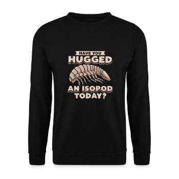 Kellerassel Geknuddelt Isopoden-Fans - Unisex Pullover - Schwarz - Vorne - Alina (178cm) & Michal (187cm)