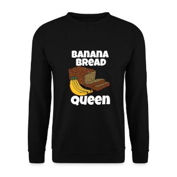 Banana Bread Queen Für Bananenbrot-Fans - Unisex Pullover - Schwarz - Vorne - Alina (178cm) & Michal (187cm)