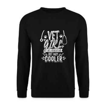 Vet Girl - Saying for Veterinary Assistant - Unisex Sweatshirt - black - Front - Alina (178cm) & Michal (187cm)