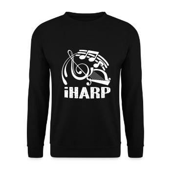 Harp Funny Harp - Unisex Sweatshirt - black - Front - Alina (178cm) & Michal (187cm)