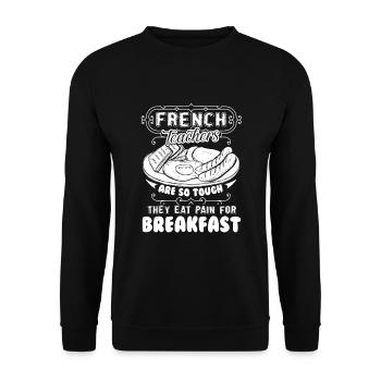 French Teacher So Touch - Unisex Sweatshirt - black - Front - Alina (178cm) & Michal (187cm)