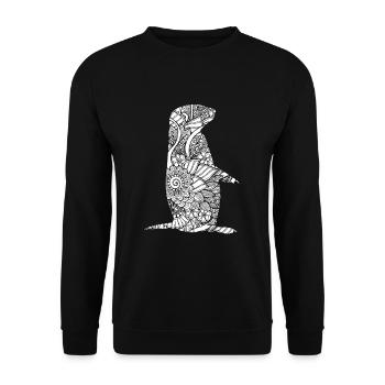 Prairie dog Floral Pattern - Unisex Sweatshirt - black - Front - Alina (178cm) & Michal (187cm)