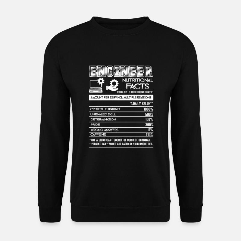 Engineer Nutritional Facts - Unisex Sweatshirt - black