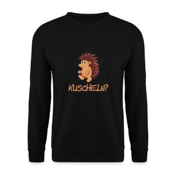 Igel zum Kuscheln Lustiger süßer Igel zum kuscheln - Unisex Pullover - Schwarz - Vorne - Alina (178cm) & Michal (187cm)