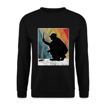 Golfschläger Golfspieler Golfer Golfen Retro Golf - Unisex Pullover - Schwarz - Vorne - Alina (178cm) & Michal (187cm)