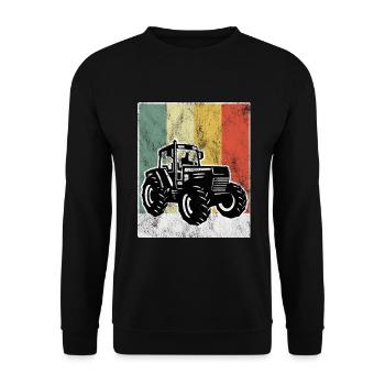 Tractor Farm Farmer Retro Tractor Tractors - Unisex Sweatshirt - black - Front - Alina (178cm) & Michal (187cm)