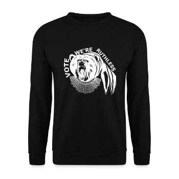 Ruth Bader Ginsberg Notorious (RBG) collar Bear - Unisex Sweatshirt - black - Front - Alina (178cm) & Michal (187cm)