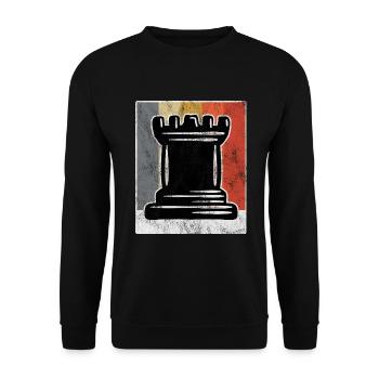 Retro Chess Chess Player Checkmate Chess Piece - Unisex Sweatshirt - black - Front - Alina (178cm) & Michal (187cm)