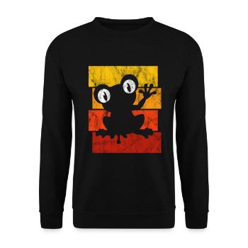 Frosch Frösche Geschenk für Kinder Lustig Witzig - Unisex Pullover - Schwarz - Vorne - Alina (178cm) & Michal (187cm)