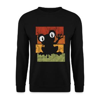 Frog Frogs Gift for Kids Funny Funny - Unisex Sweatshirt - black - Front - Alina (178cm) & Michal (187cm)