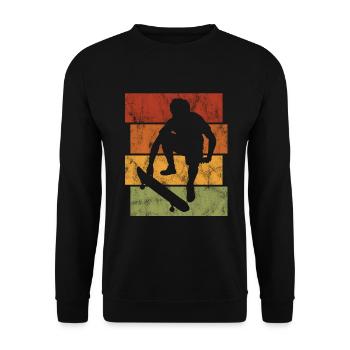 Skateboarder Skateboard Skater Skate Skateing - Unisex Pullover - Schwarz - Vorne - Alina (178cm) & Michal (187cm)
