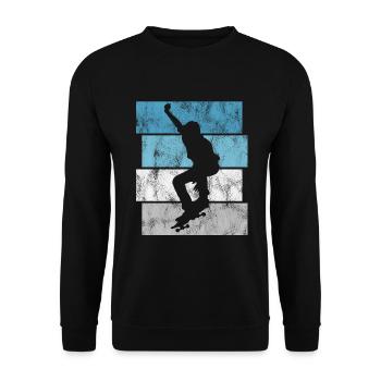 Skateboard Skateboarder Skater Skate Skateing - Unisex Pullover - Schwarz - Vorne - Alina (178cm) & Michal (187cm)