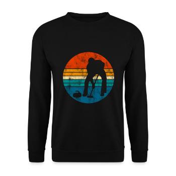 Curling sur glace Curling Retro Cadeau - Sweat-shirt Unisexe - noir - Devant - Alina (178cm) & Michal (187cm)