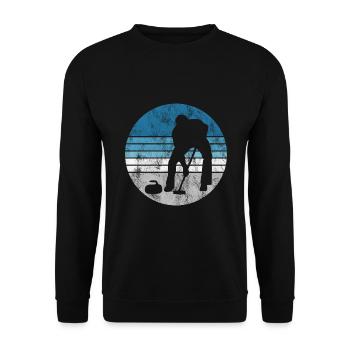 Curling sur glace Curling Retro Cadeau - Sweat-shirt Unisexe - noir - Devant - Alina (178cm) & Michal (187cm)