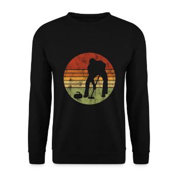 Curling sur glace Curling Retro Cadeau - Sweat-shirt Unisexe - noir - Devant - Alina (178cm) & Michal (187cm)