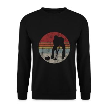 Curling sur glace Curling Retro Cadeau - Sweat-shirt Unisexe - noir - Devant - Alina (178cm) & Michal (187cm)