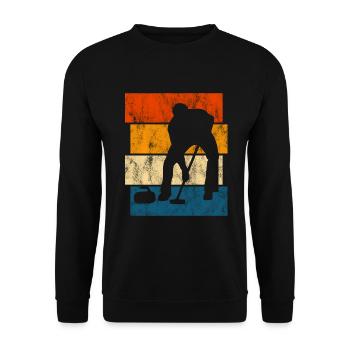 Curling sur glace Curling Retro Cadeau - Sweat-shirt Unisexe - noir - Devant - Alina (178cm) & Michal (187cm)