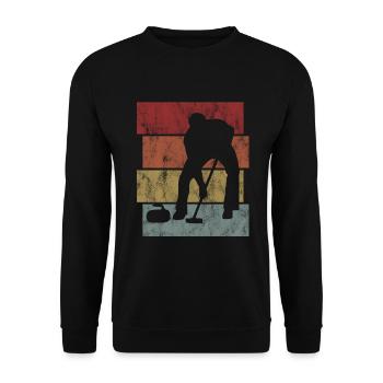 Curling sur glace Curling Retro Cadeau - Sweat-shirt Unisexe - noir - Devant - Alina (178cm) & Michal (187cm)