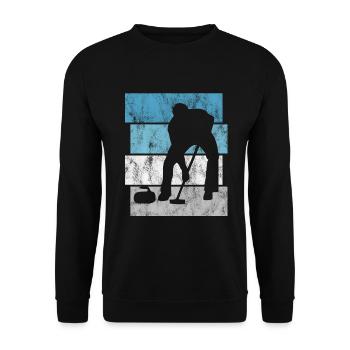 Curling sur glace Curling Retro Cadeau - Sweat-shirt Unisexe - noir - Devant - Alina (178cm) & Michal (187cm)