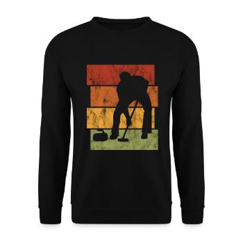 Curling sur glace Curling Retro Cadeau - Sweat-shirt Unisexe - noir - Devant - Alina (178cm) & Michal (187cm)