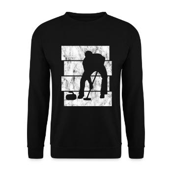 Curling sur glace Curling Retro Cadeau - Sweat-shirt Unisexe - noir - Devant - Alina (178cm) & Michal (187cm)