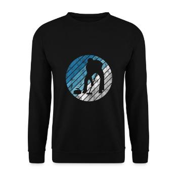 Curling sur glace Curling Retro Cadeau - Sweat-shirt Unisexe - noir - Devant - Alina (178cm) & Michal (187cm)