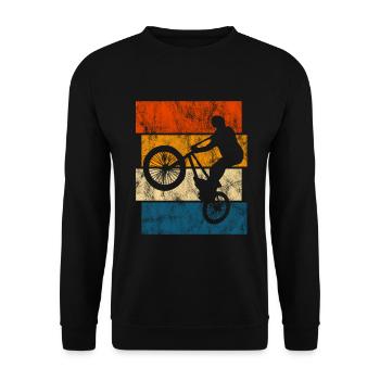 BMX Rad Fahrrad Retro Geschenk Bicycle Motocross - Unisex Pullover - Schwarz - Vorne - Alina (178cm) & Michal (187cm)